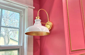 Studio Sconce Makeover – From Black To White With Gold Leaf Accents